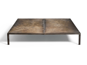 METALLARO - Square low stainless steel garden side table _ DE PADOVA